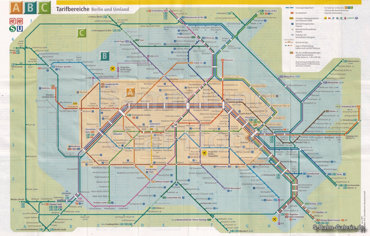Netzplan der S-Bahn Berlin 01.06.1997 - S-Bahn-Galerie.de Netzplan der S-Bahn Berlin 01.06.1997 - S-Bahn-Galerie.de
